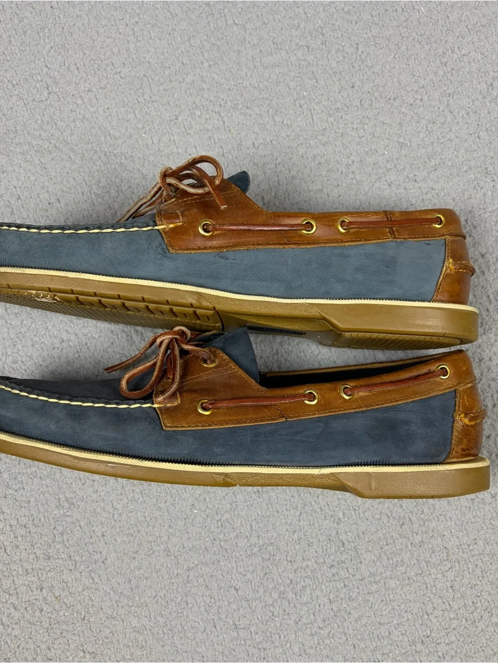 Brooks Brothers Navy and Brown Men’s Boat Shoes Size 12 D